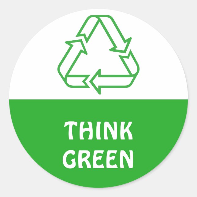 Adesivo Redondo Simples símbolos - RECICLAGEM TRIANGLE + suas idei (Frente)