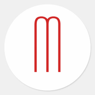 Adesivo Redondo Simples Simples Simples Monograma Único Branco