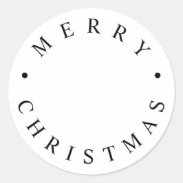 Adesivo Redondo Simples Tipografia Negra Moderna Feliz Natal