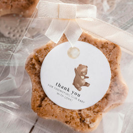 Adesivo Redondo Simples Urso Moderno e Chá de fraldas de Balões Ob