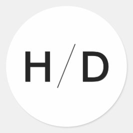 Adesivo Redondo Simples Vinheta de Convite para Casamento de Monog