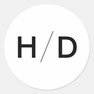 Adesivo Redondo Simples Vinheta de Convite para Casamento de Monog