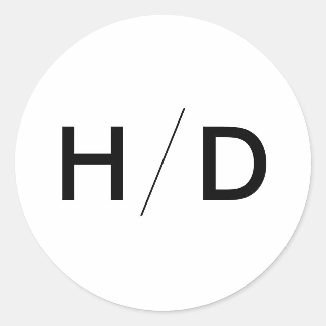 Adesivo Redondo Simples Vinheta de Convite para Casamento de Monog (Frente)