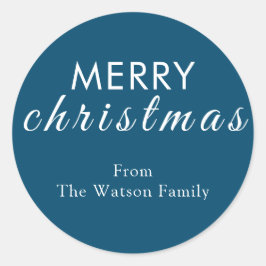 Adesivo Redondo Simples Vinheta Redonda Moderna de Natal Feliz