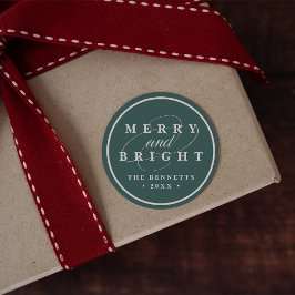 Adesivo Redondo Simplesmente Feliz Spruce | Feriado Personalizado