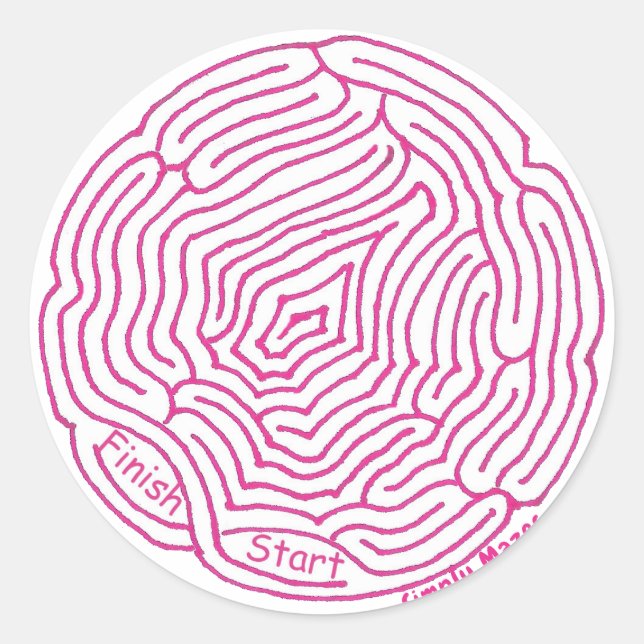 Adesivo Redondo Simplesmente Mazes Arredondar Maze Sticker (Frente)
