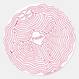Adesivo Redondo Simplesmente Mazes Spider Web Maze Sticker