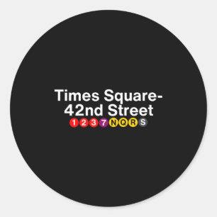 Adesivo Redondo Sinais da Estação de Metrô Times Square Nova York,