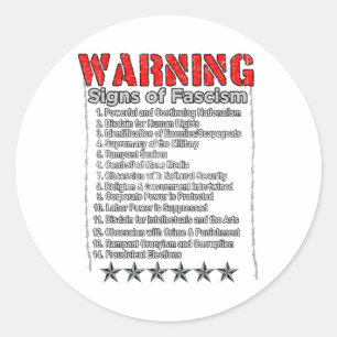 Adesivo Redondo Sinais De Alerta Do Fascismo Anti-Trump Resistem F