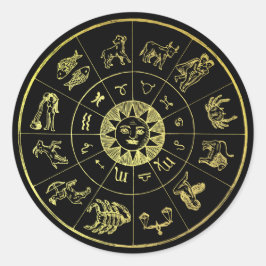 Adesivo Redondo Sinais de Astrologia Zodiac - Vintage
