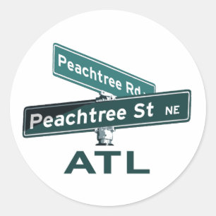 Adesivo Redondo Sinais de ATL Peachtree