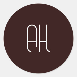 Adesivo Redondo Sinais personalizados em castanho escuro e branco