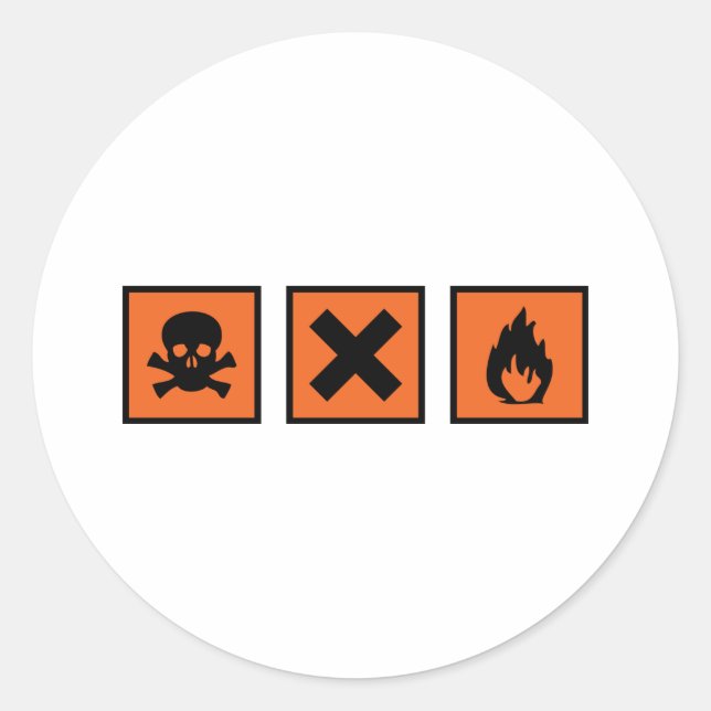 Adesivo Redondo sinais químicos (Frente)