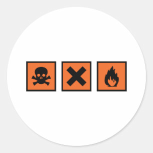 Adesivo Redondo sinais químicos
