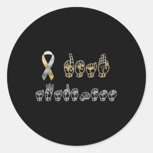 Adesivo Redondo Sinal americano ASL - Conhecimento surdo