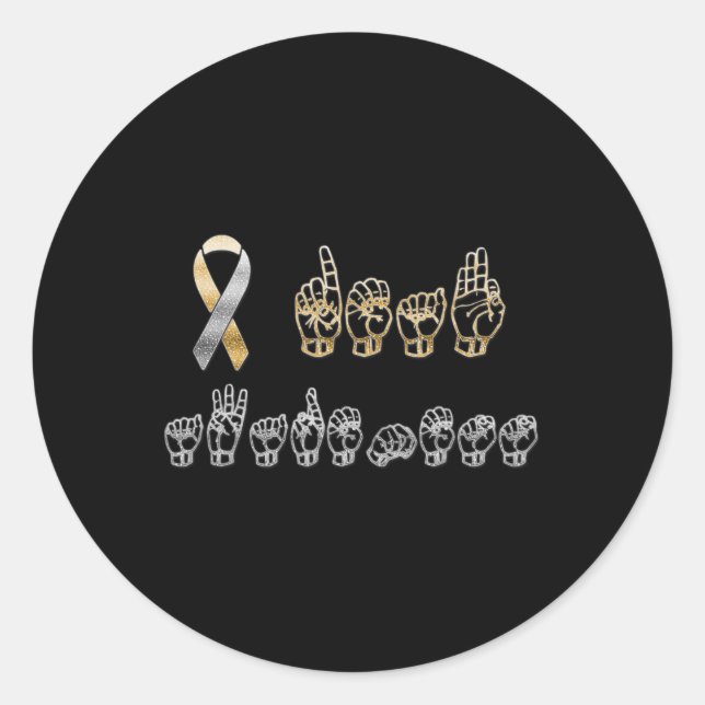 Adesivo Redondo Sinal americano ASL - Conhecimento surdo (Frente)