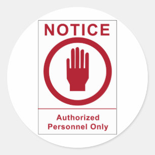 Adesivo Redondo Sinal autorizado do vintage dos pessoais