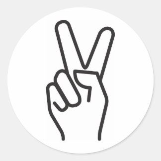 Adesivo Redondo sinal clássico de vitória estilizada