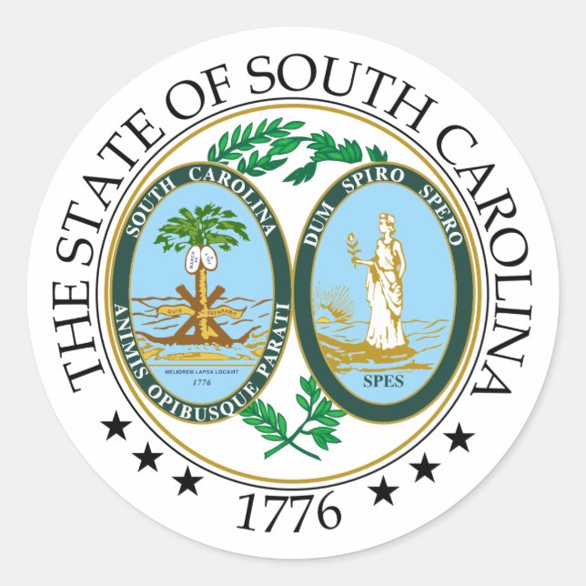 Adesivo Redondo Sinal da Carolina do Sul (Frente)