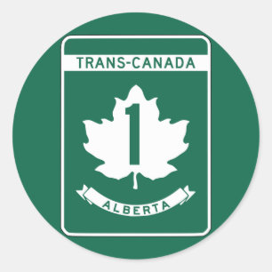 Adesivo Redondo Sinal da estrada de Alberta, Transporte-Canadá