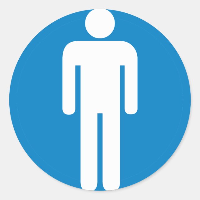 Adesivo Redondo Sinal da estrada do local de repouso dos homens (Frente)