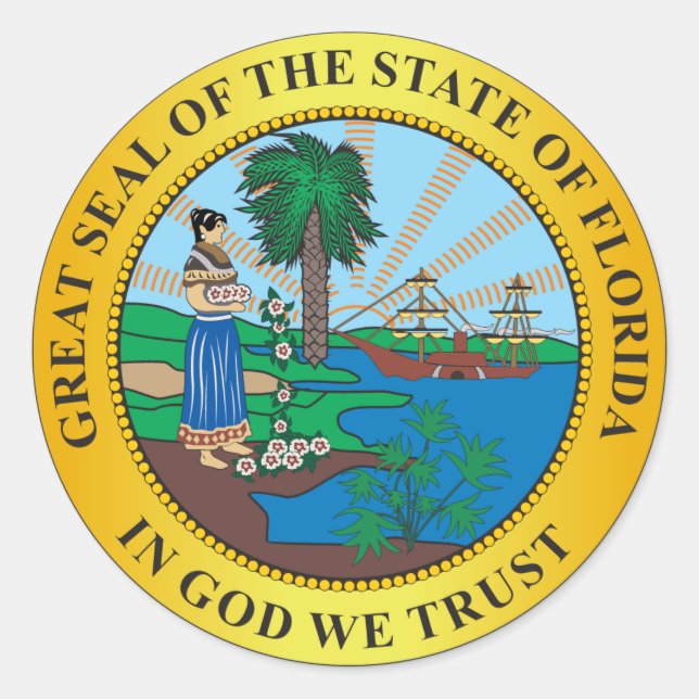 Adesivo Redondo Sinal da Flórida (Frente)