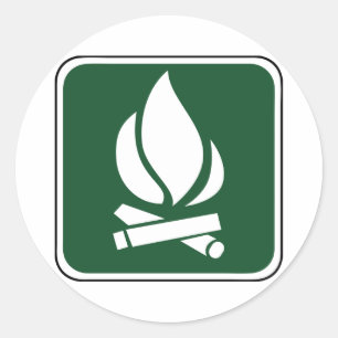 Adesivo Redondo Sinal da fogueira do vintage