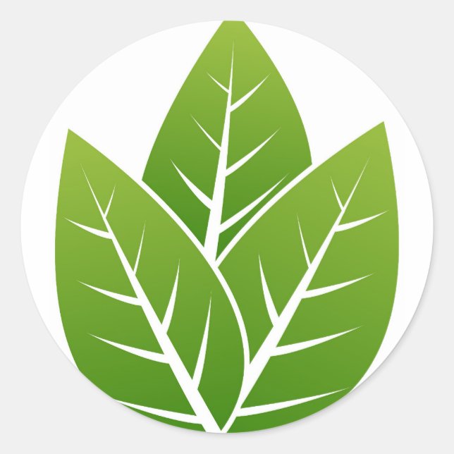 Adesivo Redondo sinal da folha da árvore (Frente)