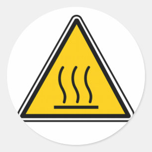 Adesivo Redondo Sinal da superfície quente