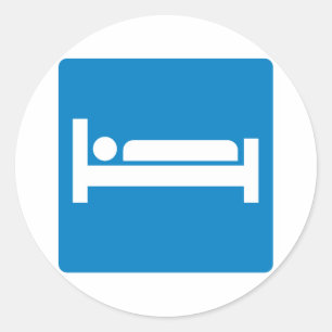 Adesivo Redondo Sinal de alojamento da estrada