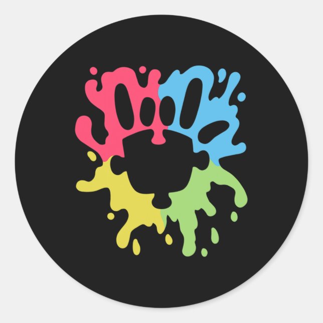 Adesivo Redondo Sinal de amor ASL Autismo não verbal Suporte Consc (Frente)