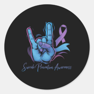 Adesivo Redondo Sinal de Amor Semana de Sensibilização para a Prev