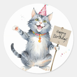 Adesivo Redondo Sinal de Aniversário da Cinza Gótica - Aniversário