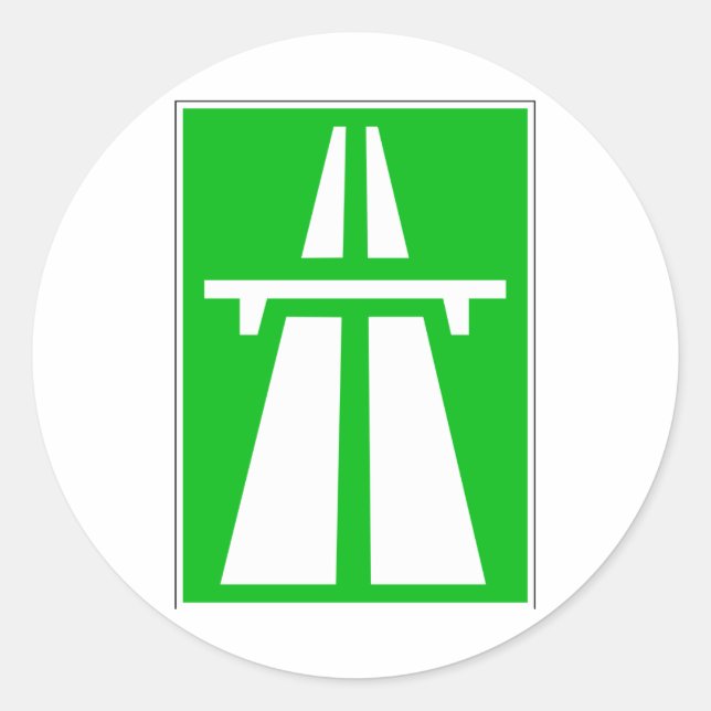 Adesivo Redondo Sinal de Autobahn suíço (Frente)
