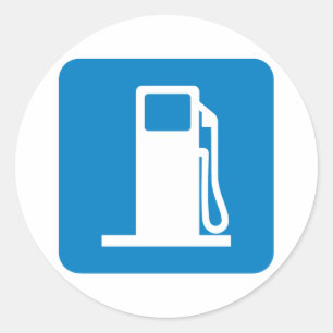Adesivo Redondo Sinal de autoestrada da estação de gás