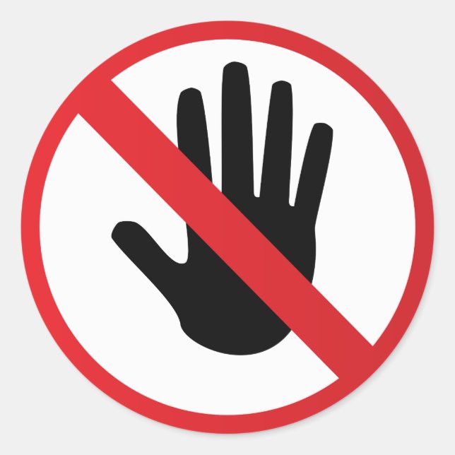 Adesivo Redondo Sinal de aviso (Frente)