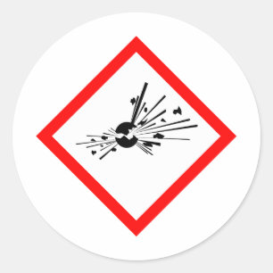 Adesivo Redondo Sinal de aviso explosivo