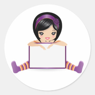 Adesivo Redondo sinal de bonecas cheio