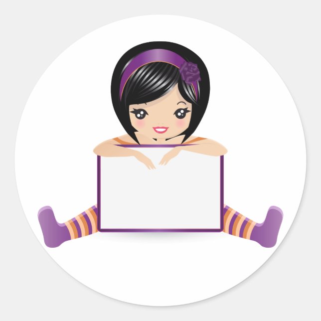 Adesivo Redondo sinal de bonecas cheio (Frente)