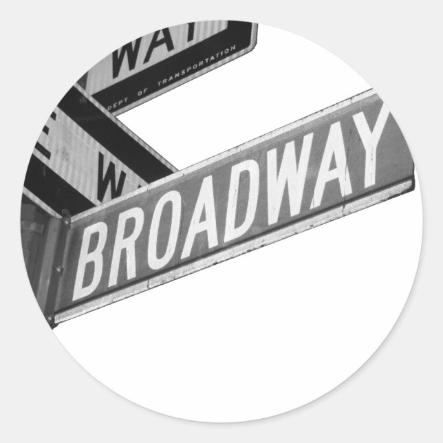 Adesivo Redondo Sinal de Broadway (Frente)