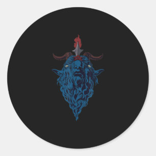 Adesivo Redondo Sinal De Caprino De Baphomet De Satã De Mendes G