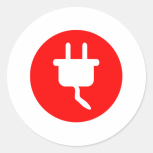 Adesivo Redondo Sinal de conexão elétrica
