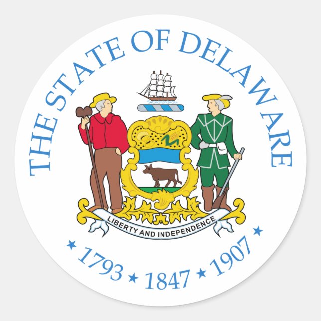 Adesivo Redondo sinal de Delaware (Frente)