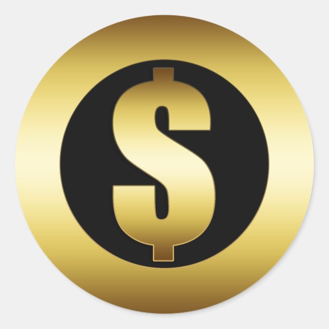 ADESIVO REDONDO SINAL DE DÓLAR (Frente)