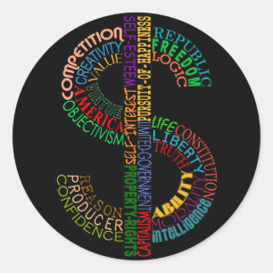 Adesivo Redondo Sinal de Dólar