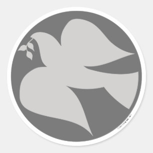 Adesivo Redondo Sinal de Dove of Peace