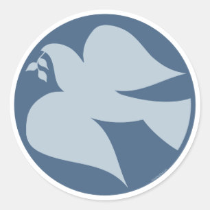 Adesivo Redondo Sinal de Dove of Peace