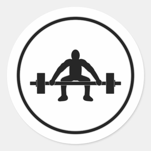 Adesivo Redondo Sinal de elevação de peso (Frente)