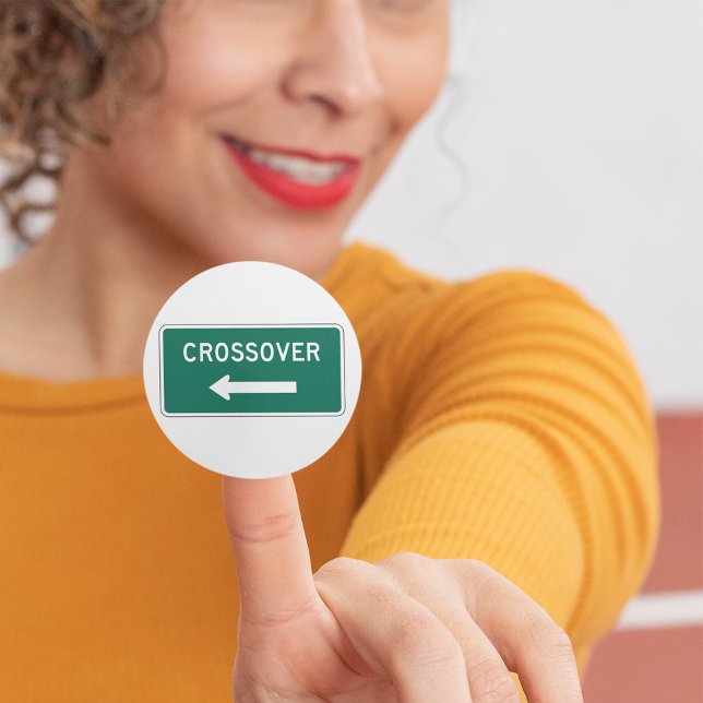 Adesivo Redondo Sinal de Estrada Cruzada (Criador carregado)