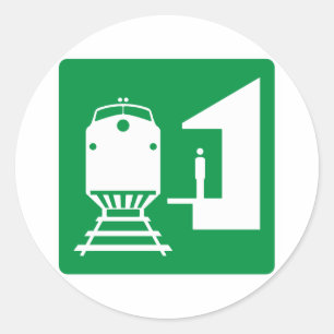 Adesivo Redondo Sinal de Estrada da Estação de Comboio